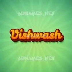 vishwash in Green Rays style - 3D name wallpaper