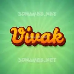 vivak in Green Rays style - 3D name wallpaper