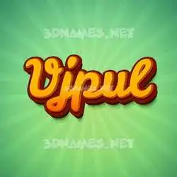 vjpul in Green Rays style - 3D name wallpaper