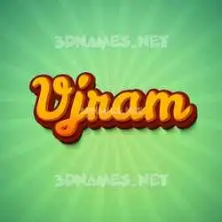 vjram in Green Rays style - 3D name wallpaper
