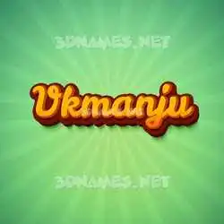 vkmanju in Green Rays style - 3D name wallpaper