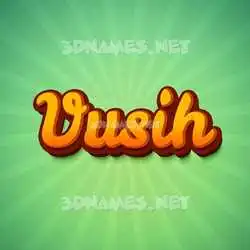 vusih in Green Rays style - 3D name wallpaper