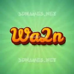 wa2n in Green Rays style - 3D name wallpaper