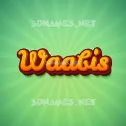 waabis in Green Rays style - 3D name wallpaper