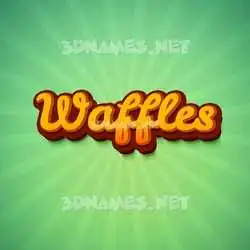 waffles in Green Rays style - 3D name wallpaper