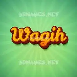 wagih in Green Rays style - 3D name wallpaper