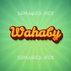 wahaby in Green Rays style - 3D name wallpaper