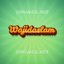 wajidaslam in Green Rays style - 3D name wallpaper