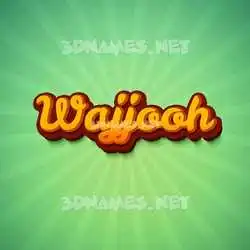 wajjooh in Green Rays style - 3D name wallpaper