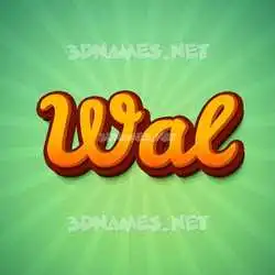 wal in Green Rays style - 3D name wallpaper
