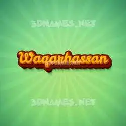 waqarhassan in Green Rays style - 3D name wallpaper