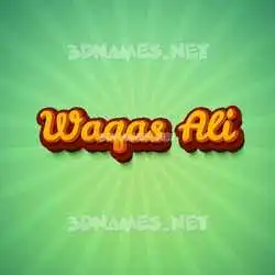 waqas ali in Green Rays style - 3D name wallpaper