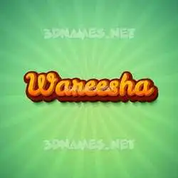 wareesha in Green Rays style - 3D name wallpaper