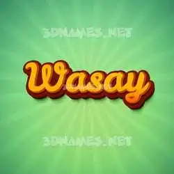 wasay in Green Rays style - 3D name wallpaper