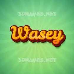 wasey in Green Rays style - 3D name wallpaper