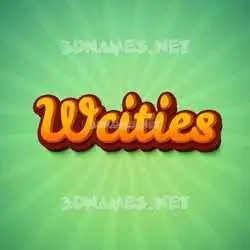 wcities in Green Rays style - 3D name wallpaper