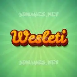wesleti in Green Rays style - 3D name wallpaper
