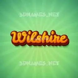 wilshire in Green Rays style - 3D name wallpaper