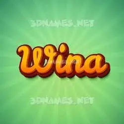 wina in Green Rays style - 3D name wallpaper