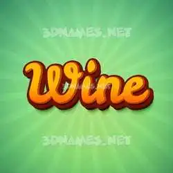 wine in Green Rays style - 3D name wallpaper