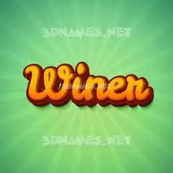 winer in Green Rays style - 3D name wallpaper