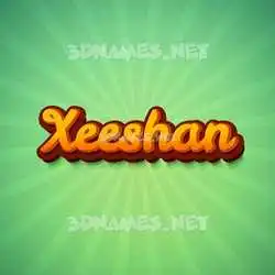 xeeshan in Green Rays style - 3D name wallpaper