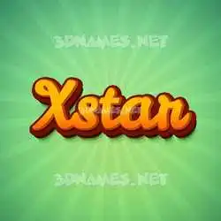 xstar in Green Rays style - 3D name wallpaper