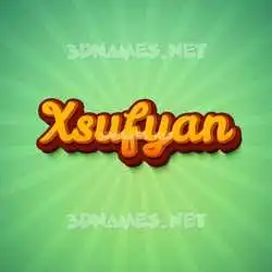xsufyan in Green Rays style - 3D name wallpaper