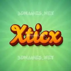 xticx in Green Rays style - 3D name wallpaper