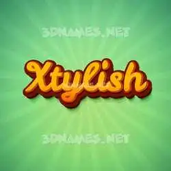 xtylish in Green Rays style - 3D name wallpaper