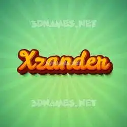 xzander in Green Rays style - 3D name wallpaper