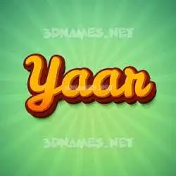 yaar in Green Rays style - 3D name wallpaper