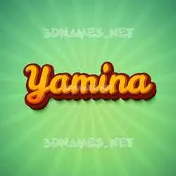 yamina in Green Rays style - 3D name wallpaper