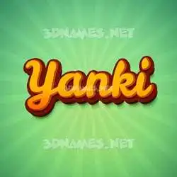 yanki in Green Rays style - 3D name wallpaper