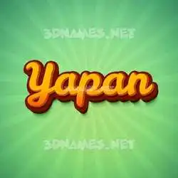 yapan in Green Rays style - 3D name wallpaper