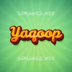 yaqoop in Green Rays style - 3D name wallpaper