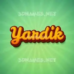 yardik in Green Rays style - 3D name wallpaper