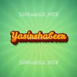 yasirshabeer in Green Rays style - 3D name wallpaper