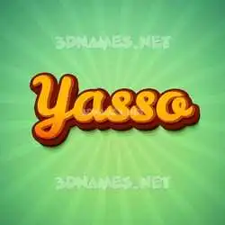 yasso in Green Rays style - 3D name wallpaper