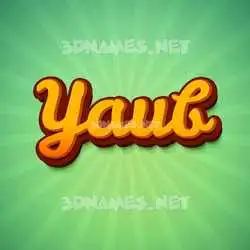 yaub in Green Rays style - 3D name wallpaper