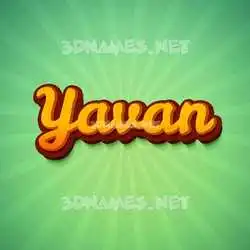 yavan in Green Rays style - 3D name wallpaper
