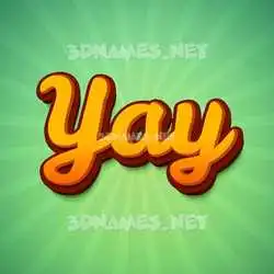 yay in Green Rays style - 3D name wallpaper