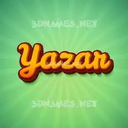 yazar in Green Rays style - 3D name wallpaper
