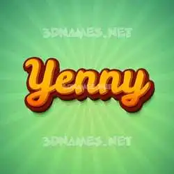 yenny in Green Rays style - 3D name wallpaper
