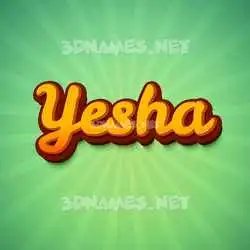 yesha in Green Rays style - 3D name wallpaper