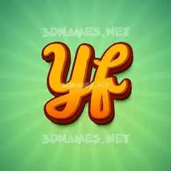 yf in Green Rays style - 3D name wallpaper