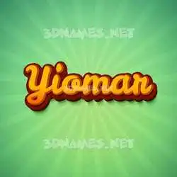 yiomar in Green Rays style - 3D name wallpaper