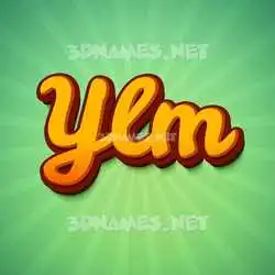 ylm in Green Rays style - 3D name wallpaper