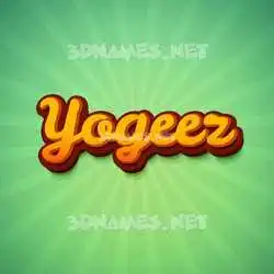 yogeez in Green Rays style - 3D name wallpaper