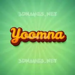 yoomna in Green Rays style - 3D name wallpaper